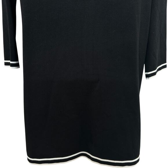 Karl Lagerfeld Paris Cardigan Sweater Dress Black White Women's PL Petite Large - Picture 8 of 10